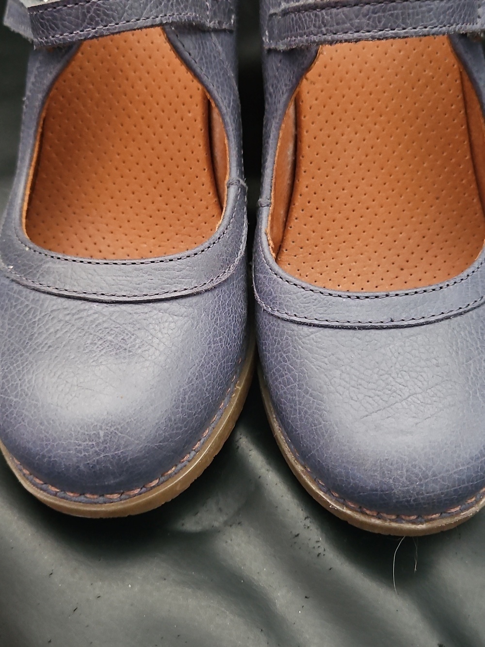 Art Mary Jane Grass Harlem Closed Toe Buckle Block Heel Sky Gray Sz 37 Eu 6.5 US - Picture 10 of 10